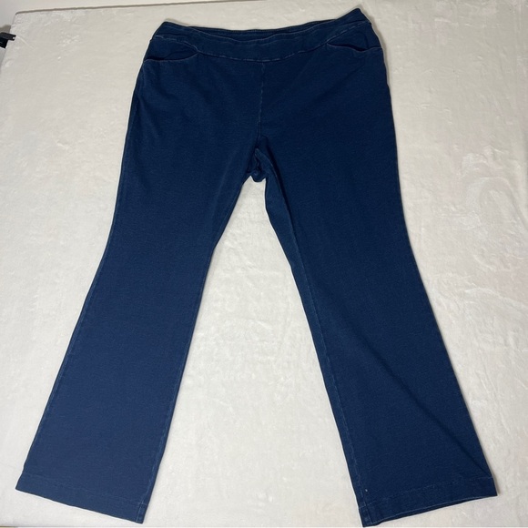 Pure Jill Womens Blue Indigo Bootcut Stretch Pull On Knit Jeans Size 2X - Picture 1 of 16